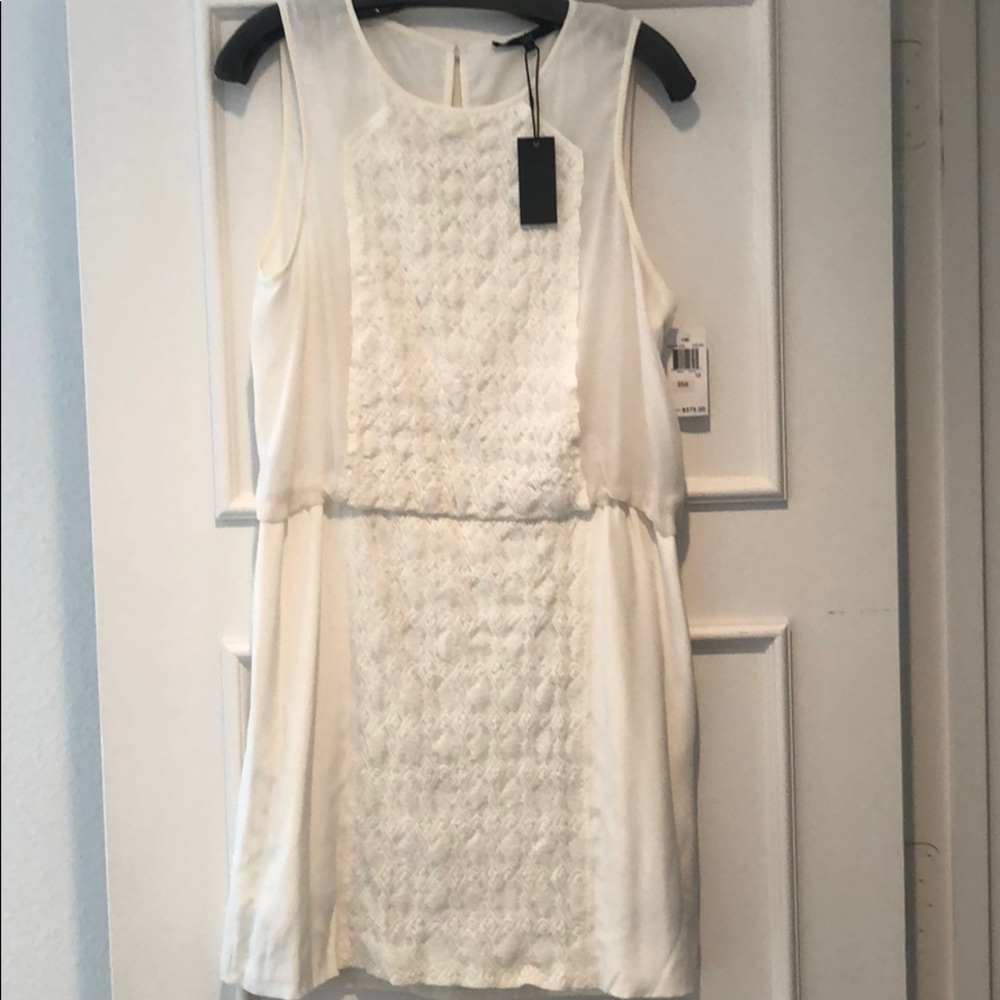 Cream silk dress with panel